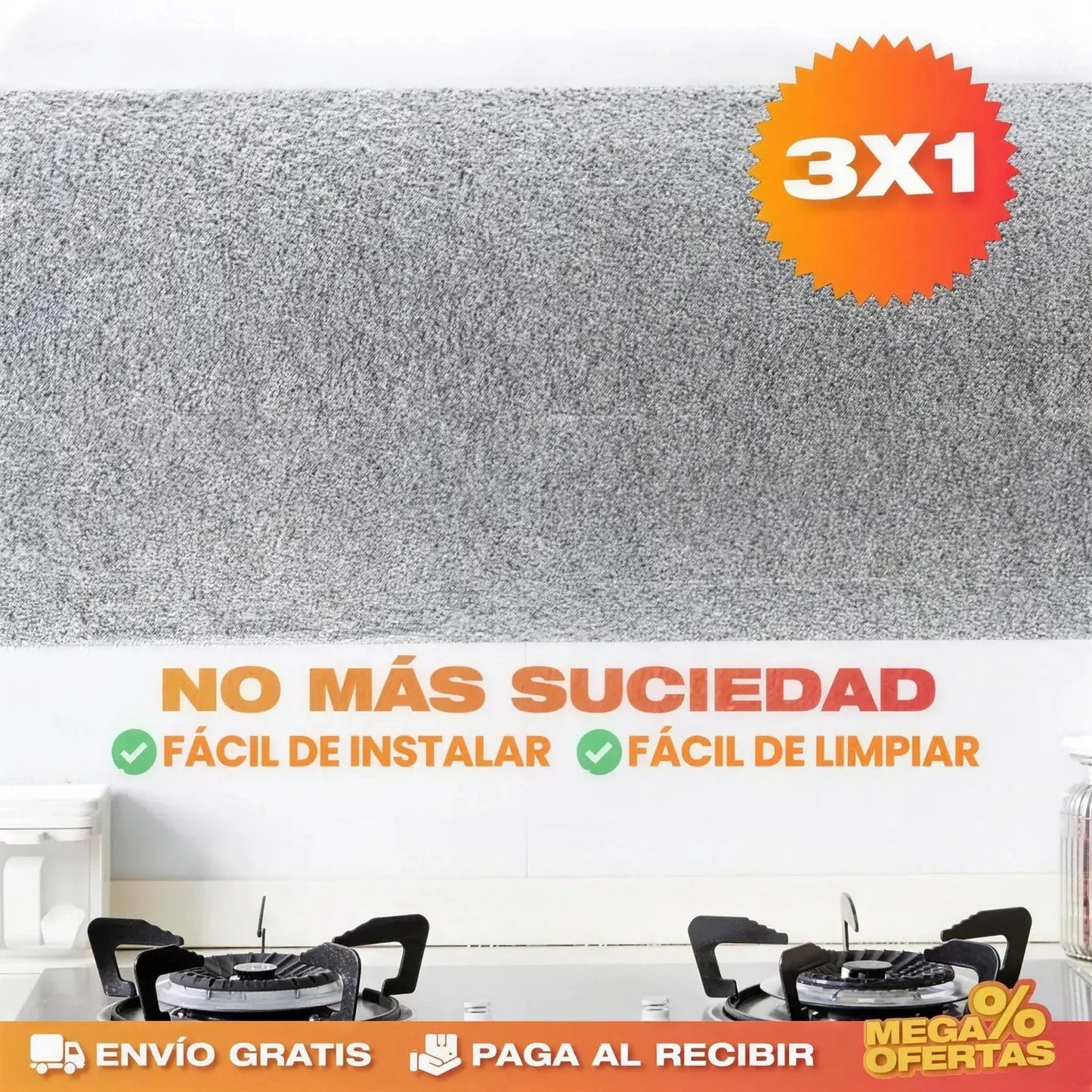 Papel Aluminio Adhesivo para Cocina - Imagen 2