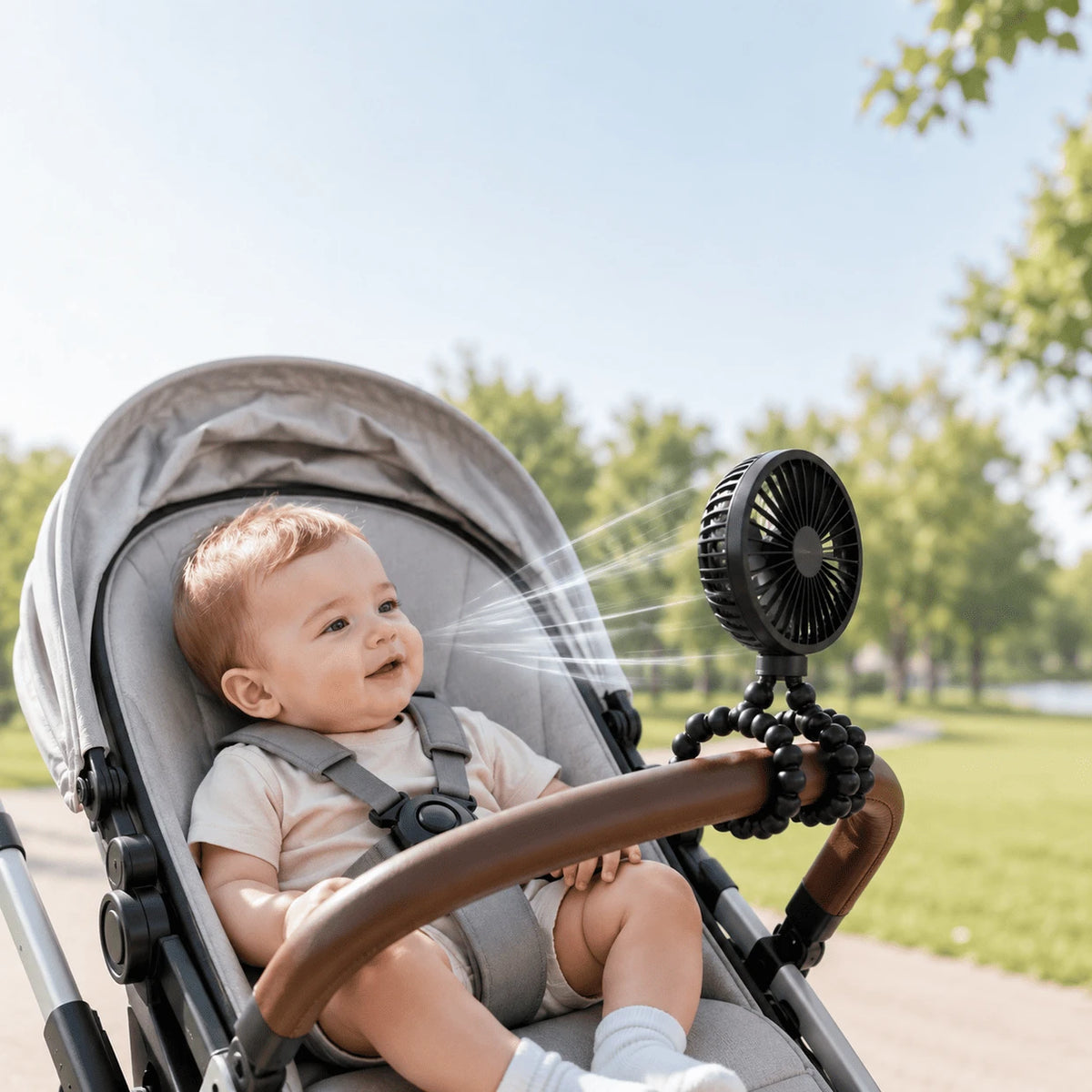 Ventilador Portátil para Coche y Cuna - Frescura adaptable - Imagen 3
