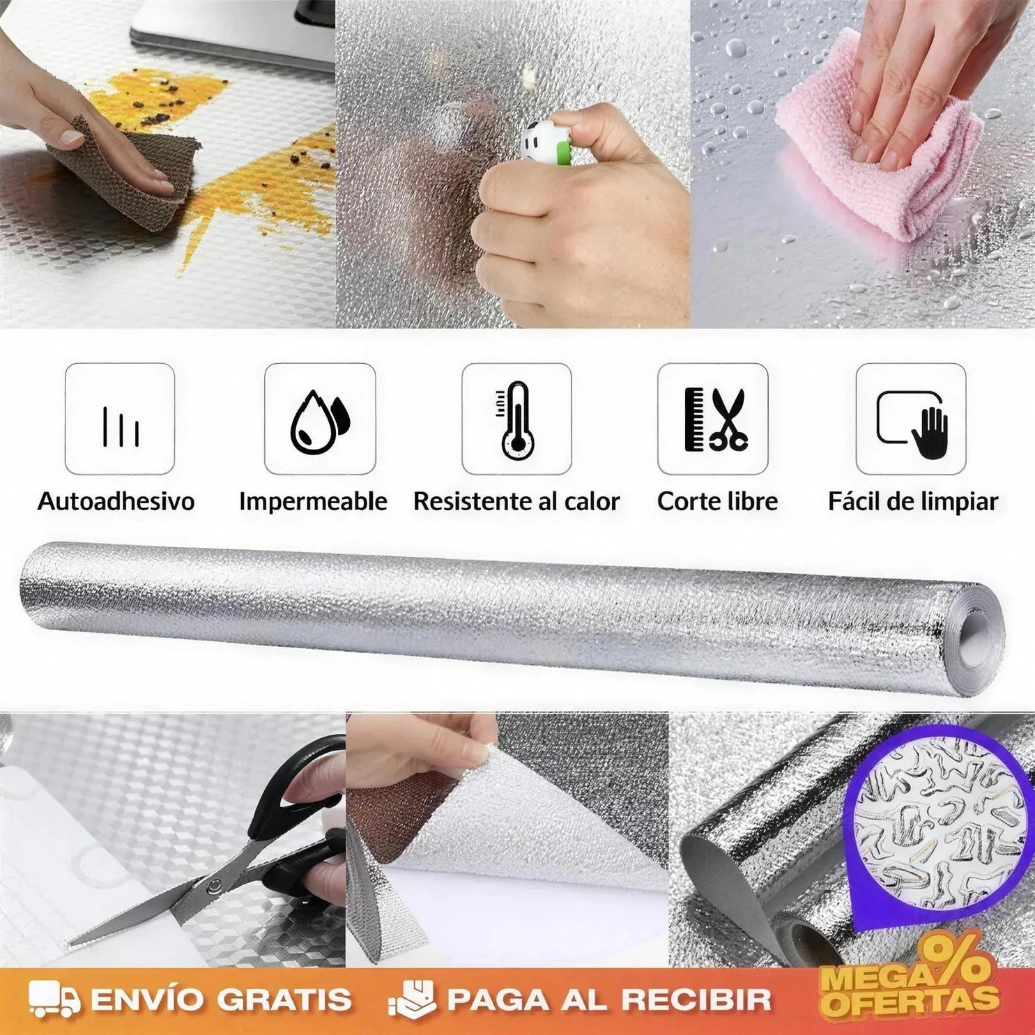 Papel Aluminio Adhesivo para Cocina - Imagen 5